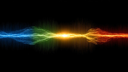 Diagram comparing the speed of light to slower moving sound waves, symbolizing scientific discovery, measurement, and the contrast between rapid electromagnetic travel and gradual acoustic motion