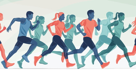 Dynamic Running Silhouettes - Athletes in Motion Vector Art