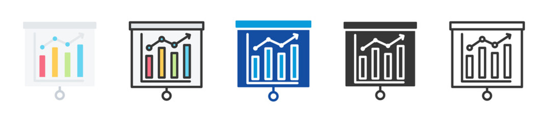 graphic presentation icon set multi style various collection