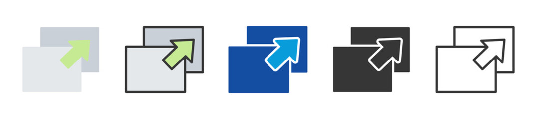 slide transition icon set multi style various collection