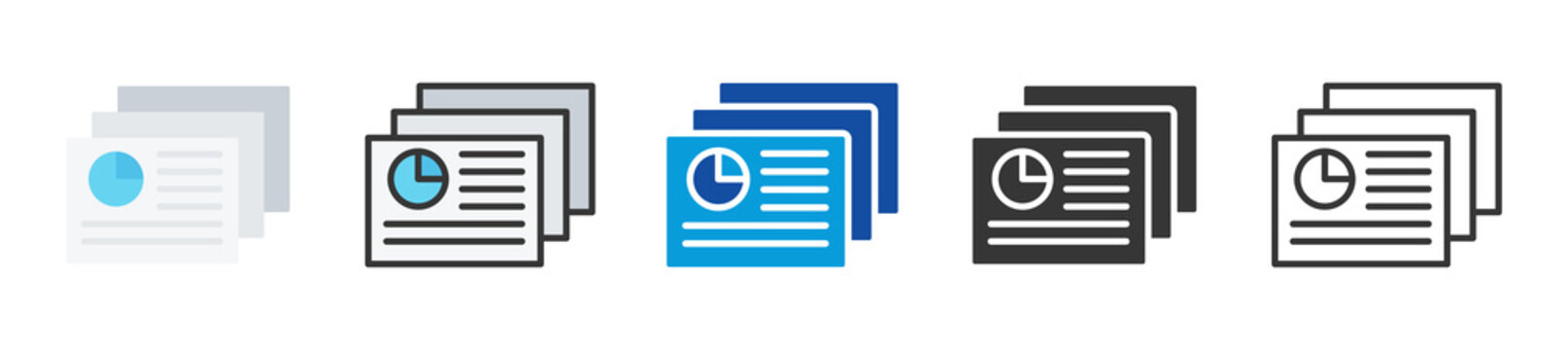 slide deck icon set multi style various collection