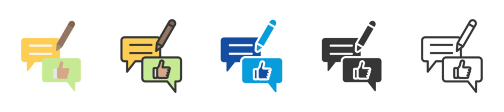 feedback icon set multi style various collection