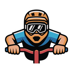 Mountain Biker Mascot Logo – Extreme Cycling Character Illustration