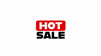 animated hot sale icon with white background for video footage.