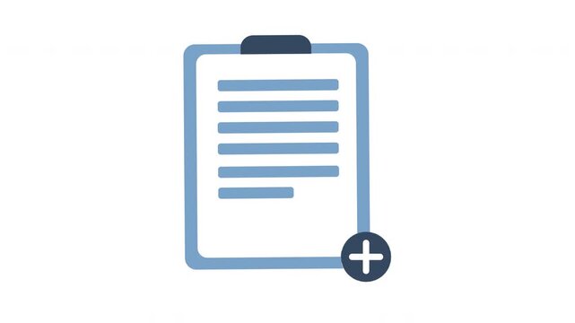 Animated create file icon. Add document concept design animation