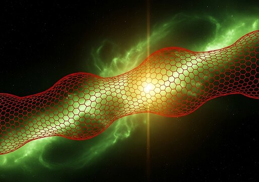 Abstract rendering of cosmic energy with a graphene-like structure
