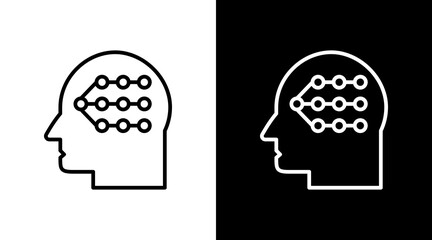 Neural Path Outline White Icon Set Design