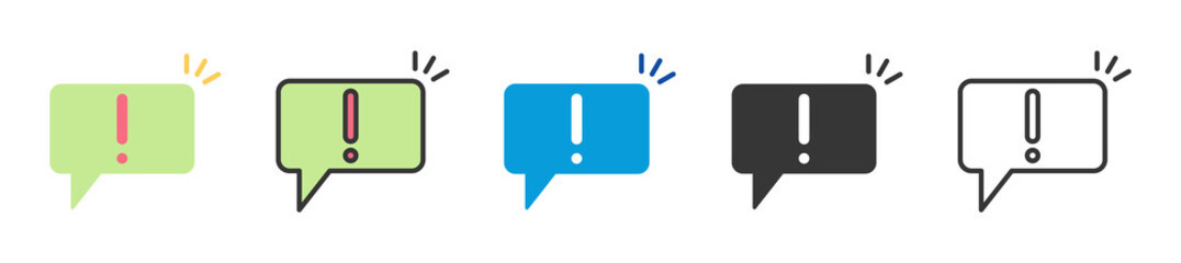 attention icon set multi style various collection