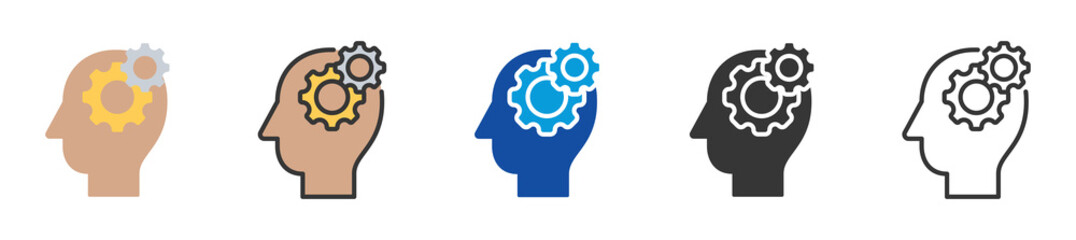 executive function icon set multi style various collection