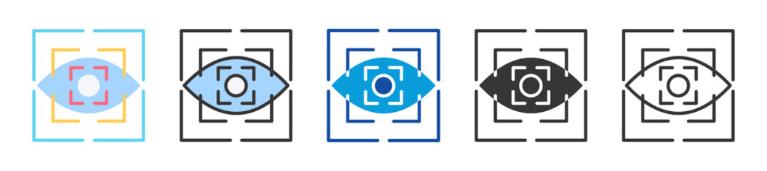 focus icon set multi style various collection