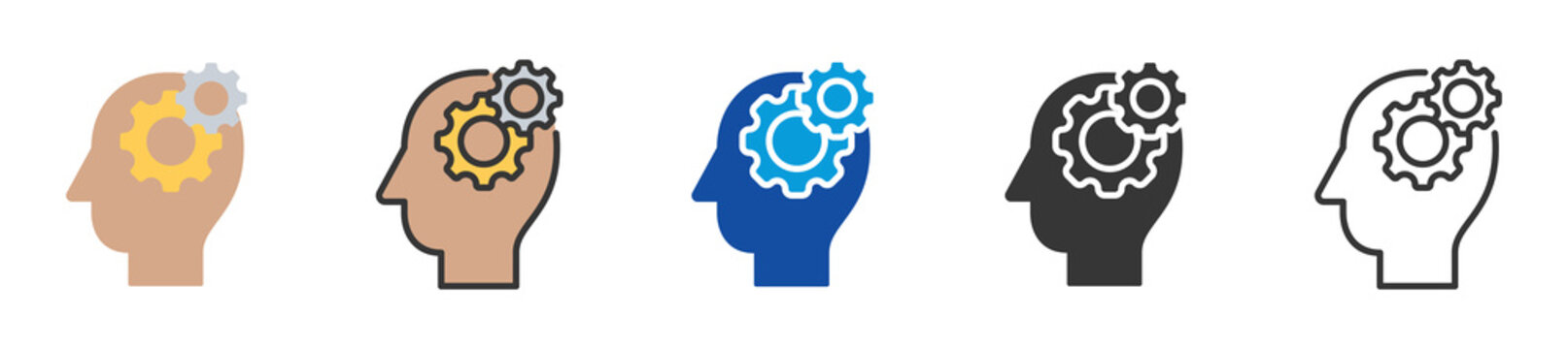 executive function icon set multi style various collection