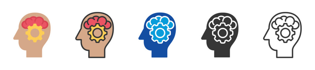 psychiatry icon set multi style various collection