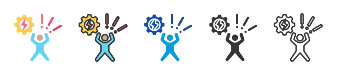 disorganization icon set multi style various collection