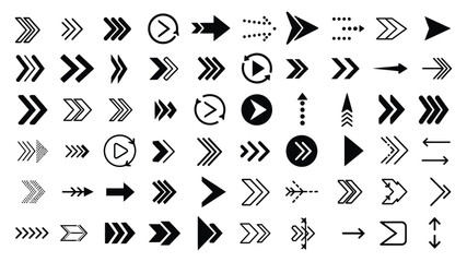 Diverse arrow collection hand drawn directional elements for design and navigation
