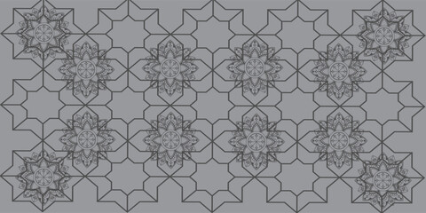 Dark grey abstract wide horizontal banner with hexagon carbon fiber grid and orange luminous lines. Technology vector background with orange neon lines. eps 10