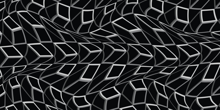 simple 3d outline cube wave pattern for banner poster background.