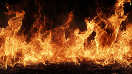 Slow-motion flames rising upward against a pure black background, creating a dramatic, intense, and cinematic fire effect that highlights motion, heat, and glowing embers in vivid detail