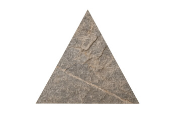 Triangular rock texture with rough surface cut out on transparent background for graphic design element