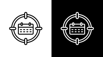 Weekly Goals Outline White Icon Set Design