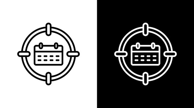 Weekly Goals Outline White Icon Set Design