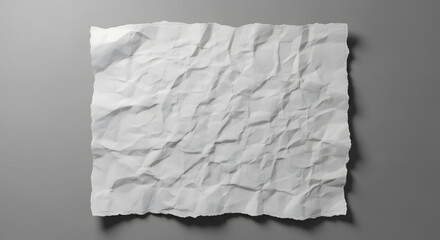 Obraz premium Crumpled white paper texture on grey background