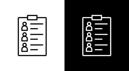 Candidate List Outline White Icon Set Design