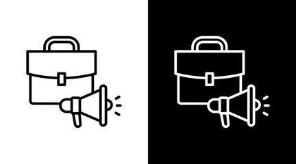 Job Ad Outline White Icon Set Design