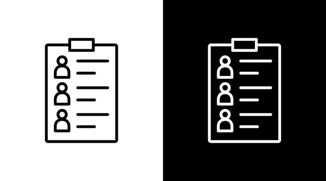 Candidate List Outline White Icon Set Design