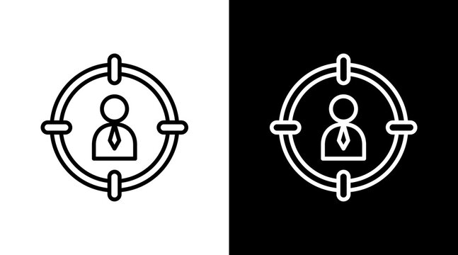 Recruit Outline White Icon Set Design