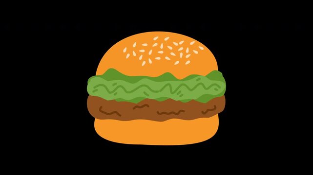 burger cheeseburger logo icon animation footage