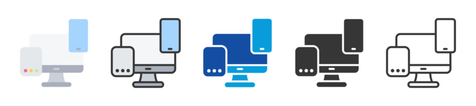 responsive design icon set multi style various collection