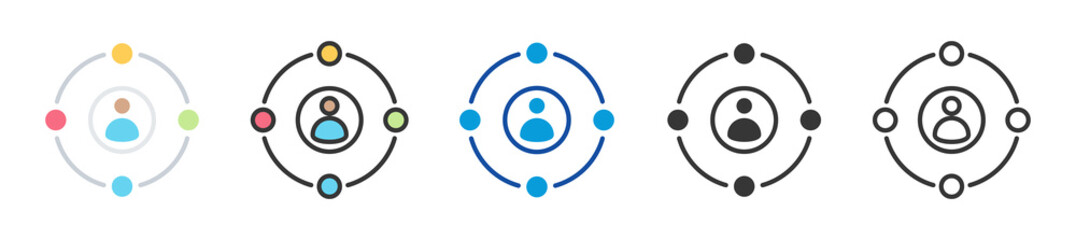 omnichannel icon set multi style various collection