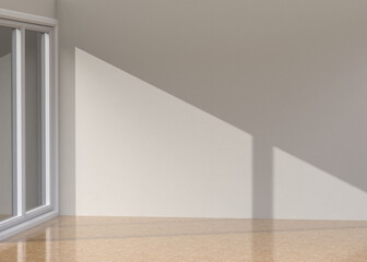Minimalist Wall  Mockup with Sunlight Shadows in Modern Interior