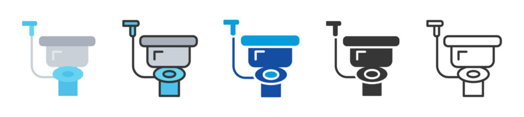 toilet icon set multi style various collection