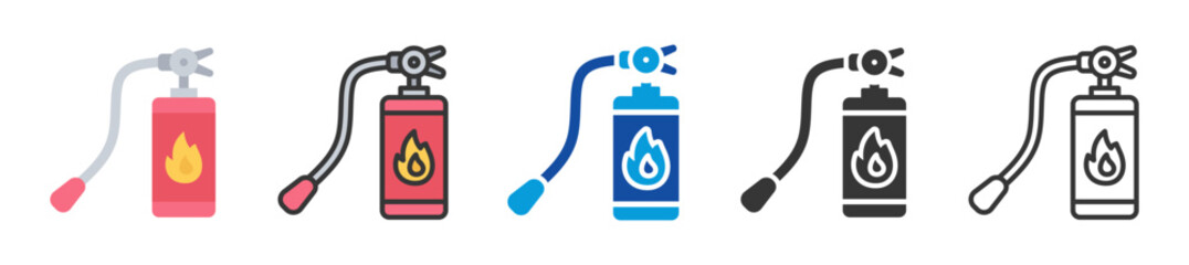 fire extinguisher icon set multi style various collection