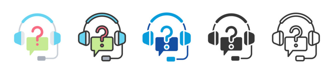 customer service icon set multi style various collection