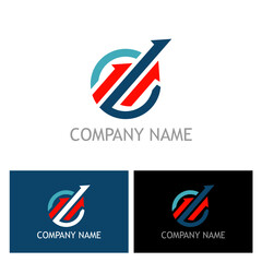 Versatile Company Logo Design Presenting Growth and Innovation with Circle Shape Incorporating Upward Arrows, Available in Multiple Color Schemes, Perfect for Modern Businesses