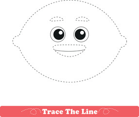 Handwriting Practice. Tracing lines and coloring fruits for children. Vector Illustration