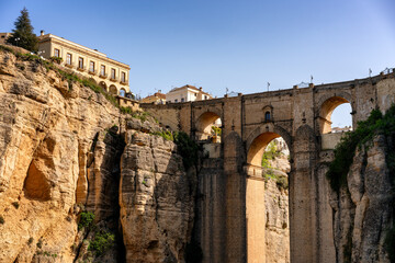 Puente Nuevo historic bridge spanning Tajo gorge in Ronda, Andalusia, Spain
