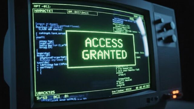Access Granted - A Retro Computer Screen Displaying Success.