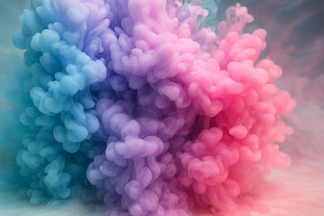 Obraz premium AI generated pastel ink cloud blending pink blue and purple tones with soft blooming texture creating a dreamy calm and creative abstract atmosphere suitable for artistic design backgrounds