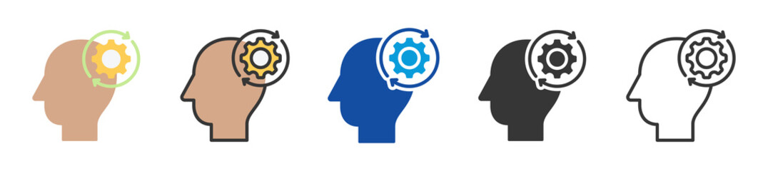 habits icon set multi style various collection