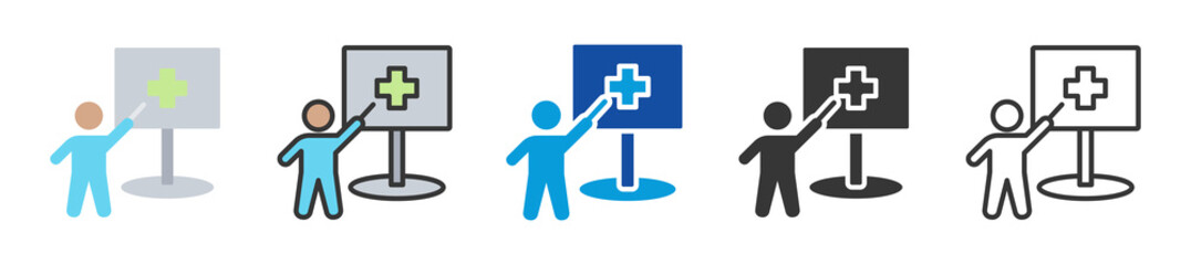 health education icon set multi style various collection