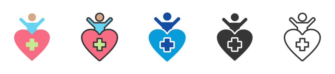 health icon set multi style various collection