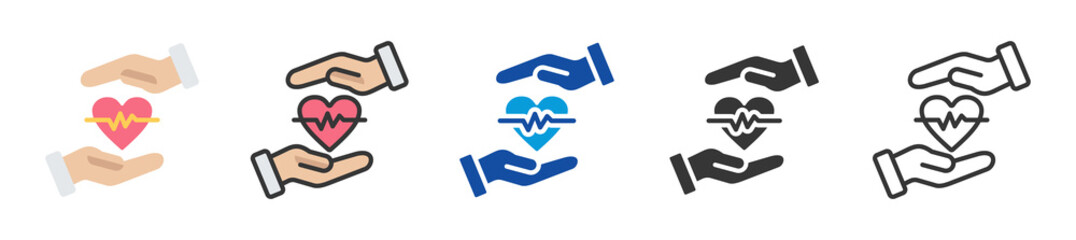 heart health icon set multi style various collection