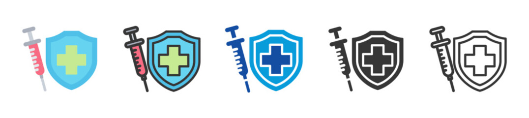 vaccination icon set multi style various collection