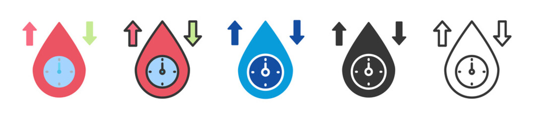 blood pressure icon set multi style various collection