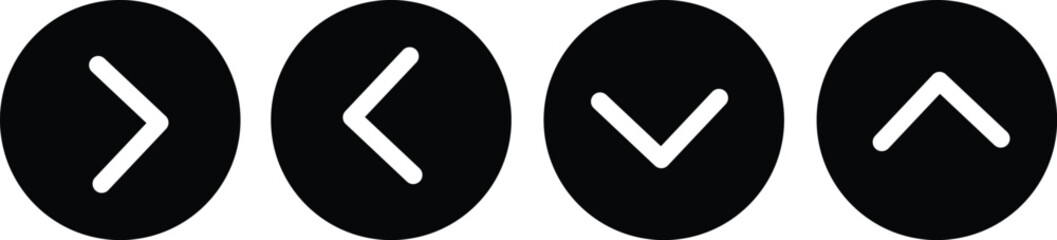 Arrow Up, down, left, right icon set vector