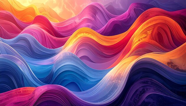 Vibrant Abstract Waves - A Symphony of Color and Motion.