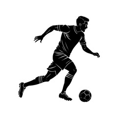 Naklejka premium Soccer Player Sprinting with Ball – Dynamic Sports Action in Vector PNG